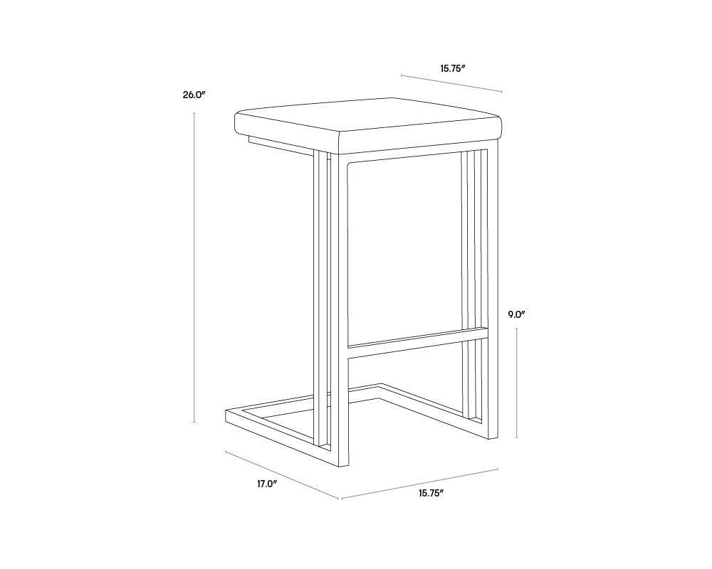 Boone Counter Stool - Champagne Gold - Onyx