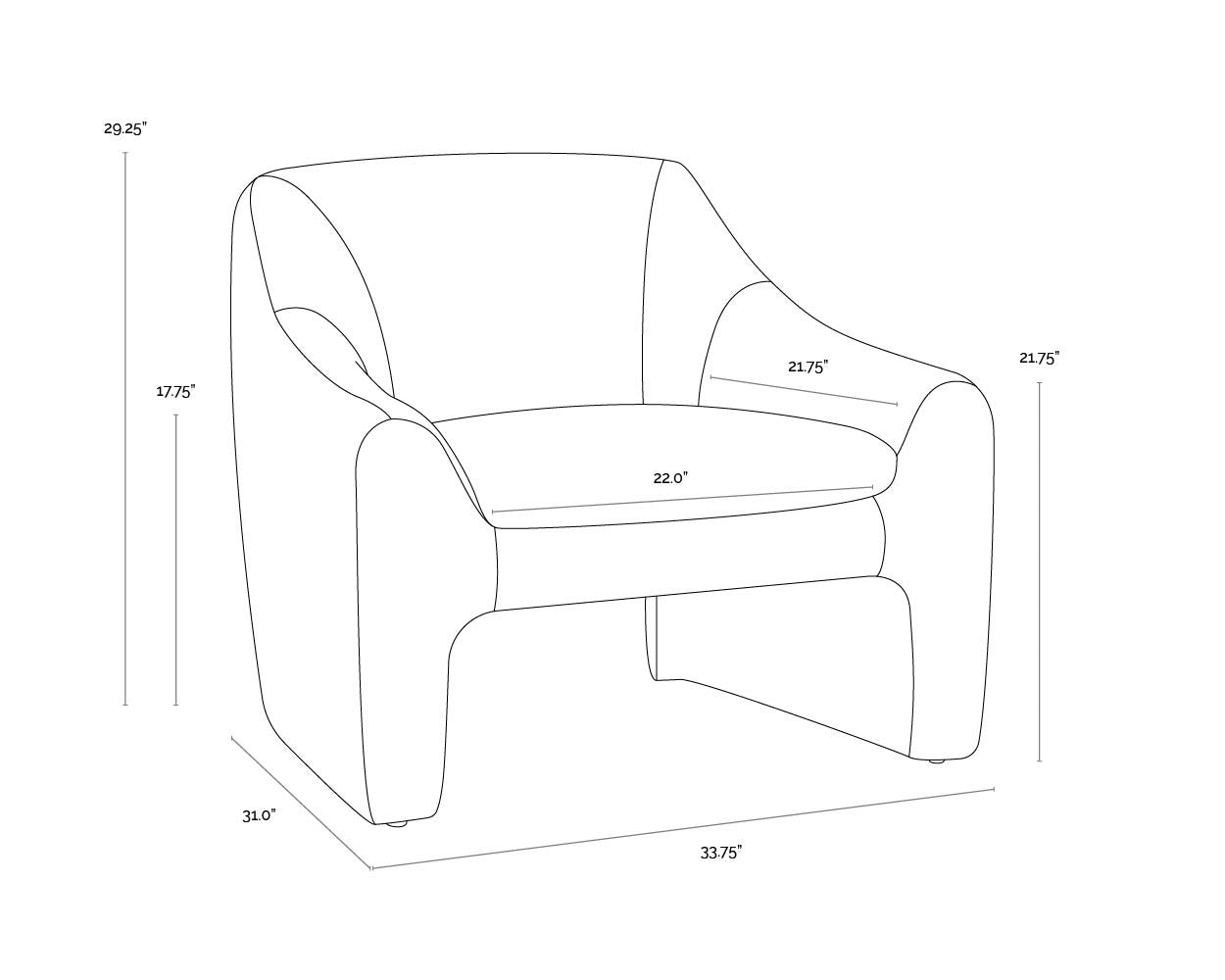 Nevaeh Lounge Chair - Danny Amber