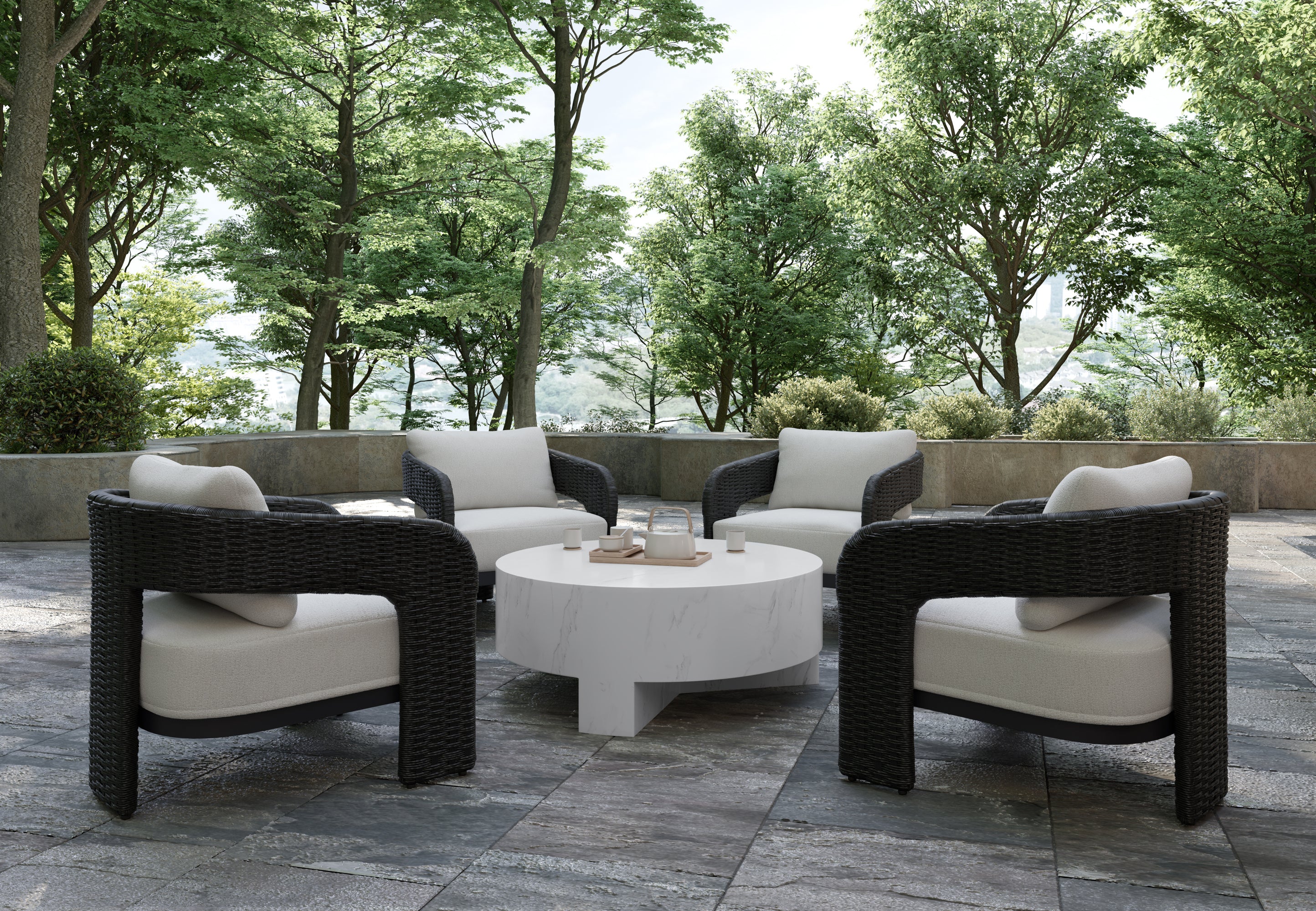 Pylos Lounge Chair - Black - Louis Cream