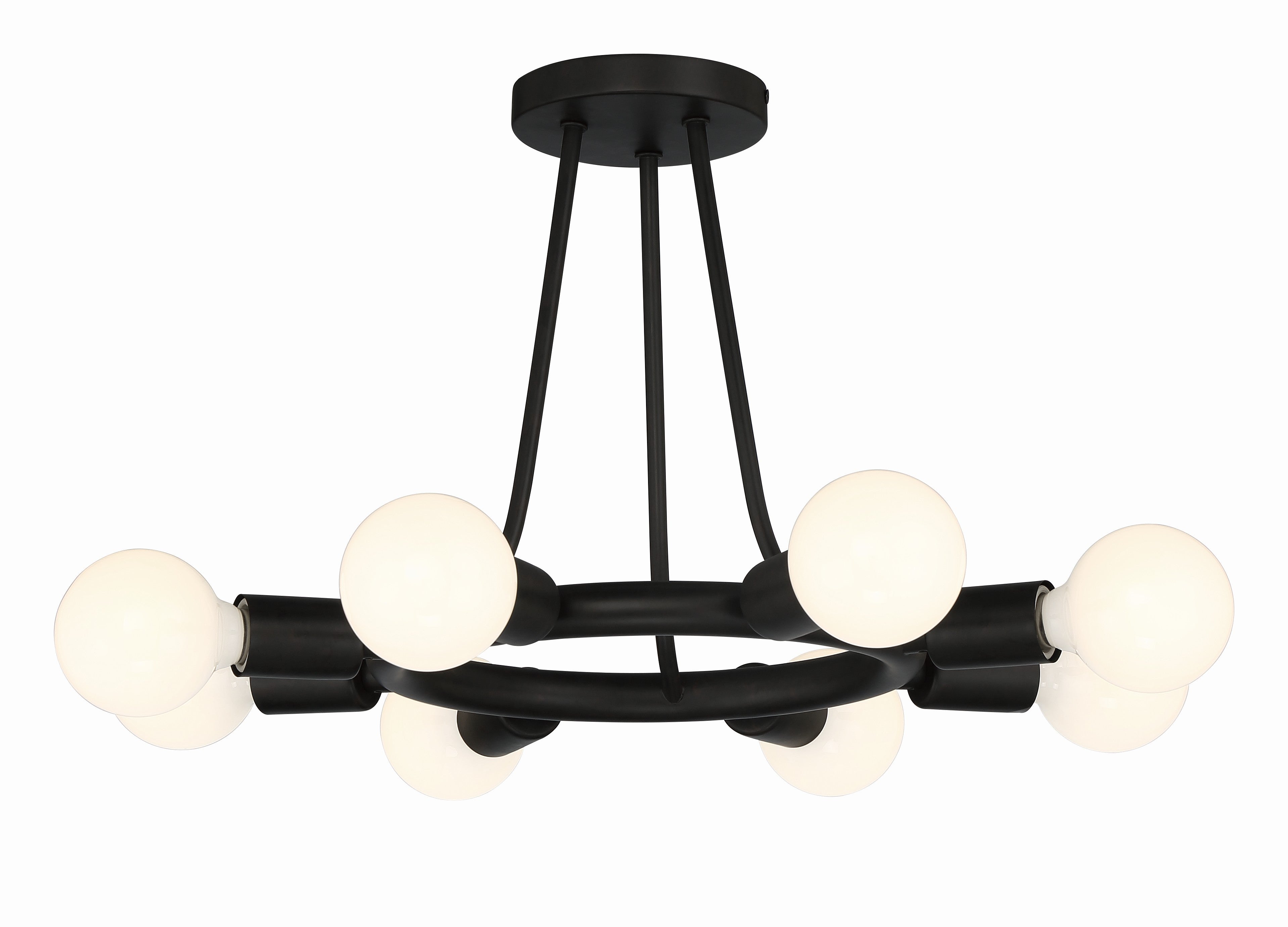 Dakota 15'' Black Semi Flush Mount