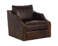 Orwell Swivel Lounge Chair - Chocolate Leather