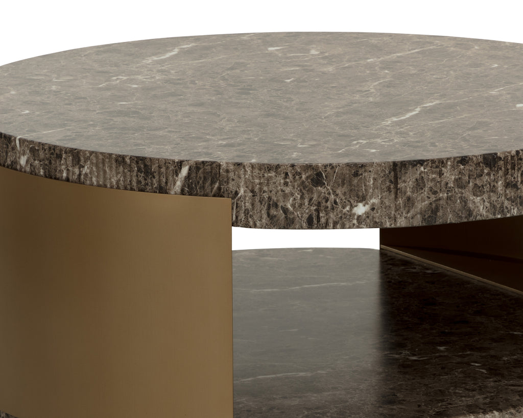 Cavette Coffee Table - Marble Look - Dark Emperador