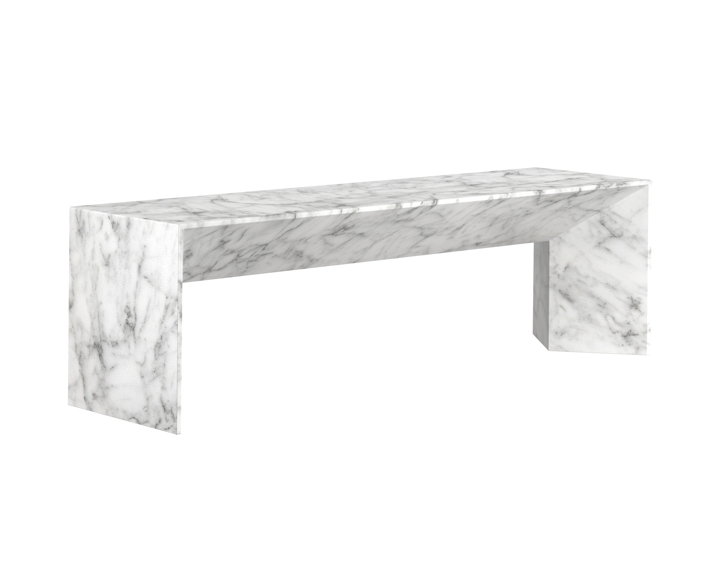 Nomad Bench - Marble Look - White