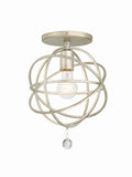 Solaris 9'' Olde Silver Semi Flush Mount