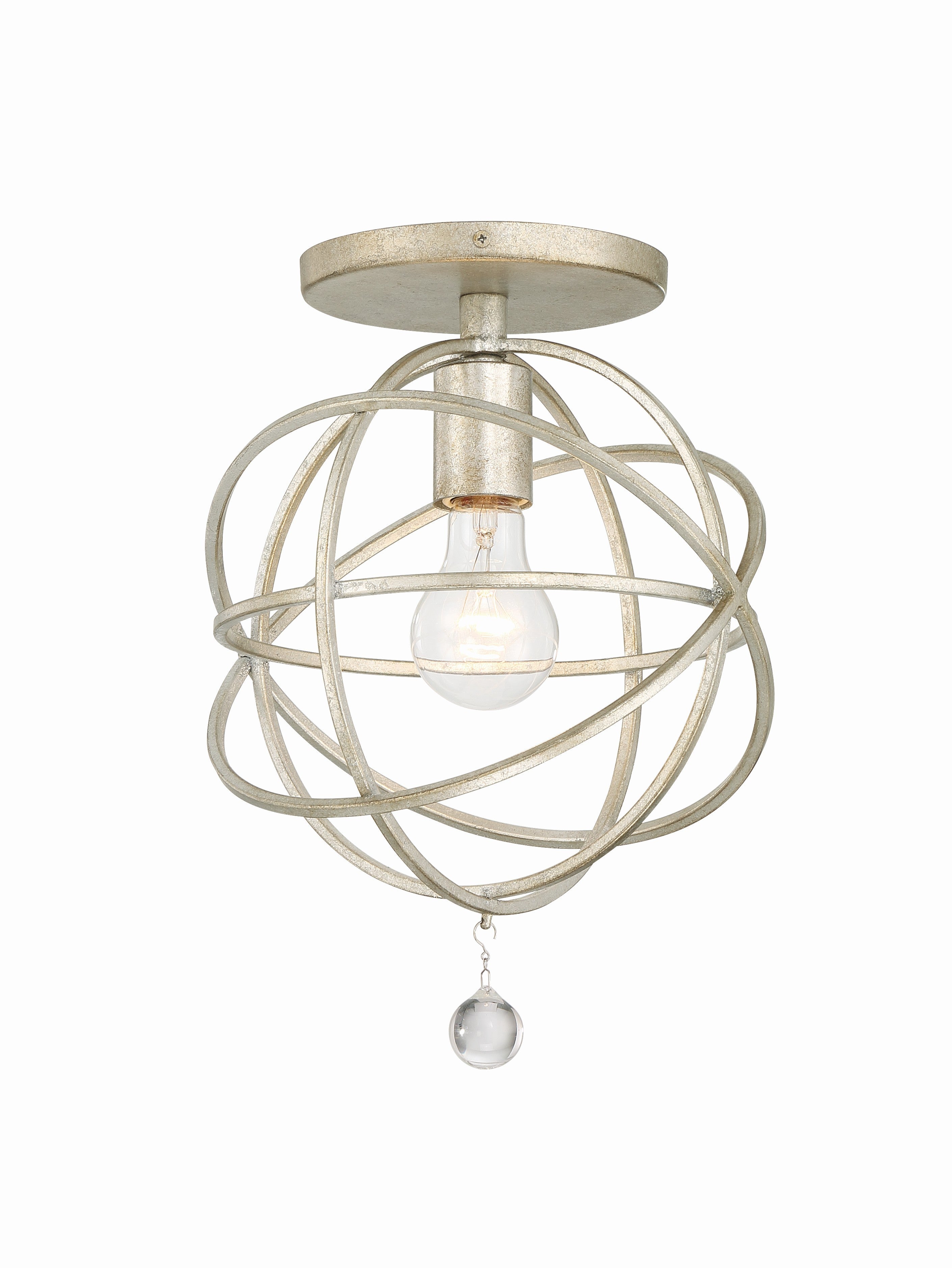 Solaris 9'' Olde Silver Semi Flush Mount