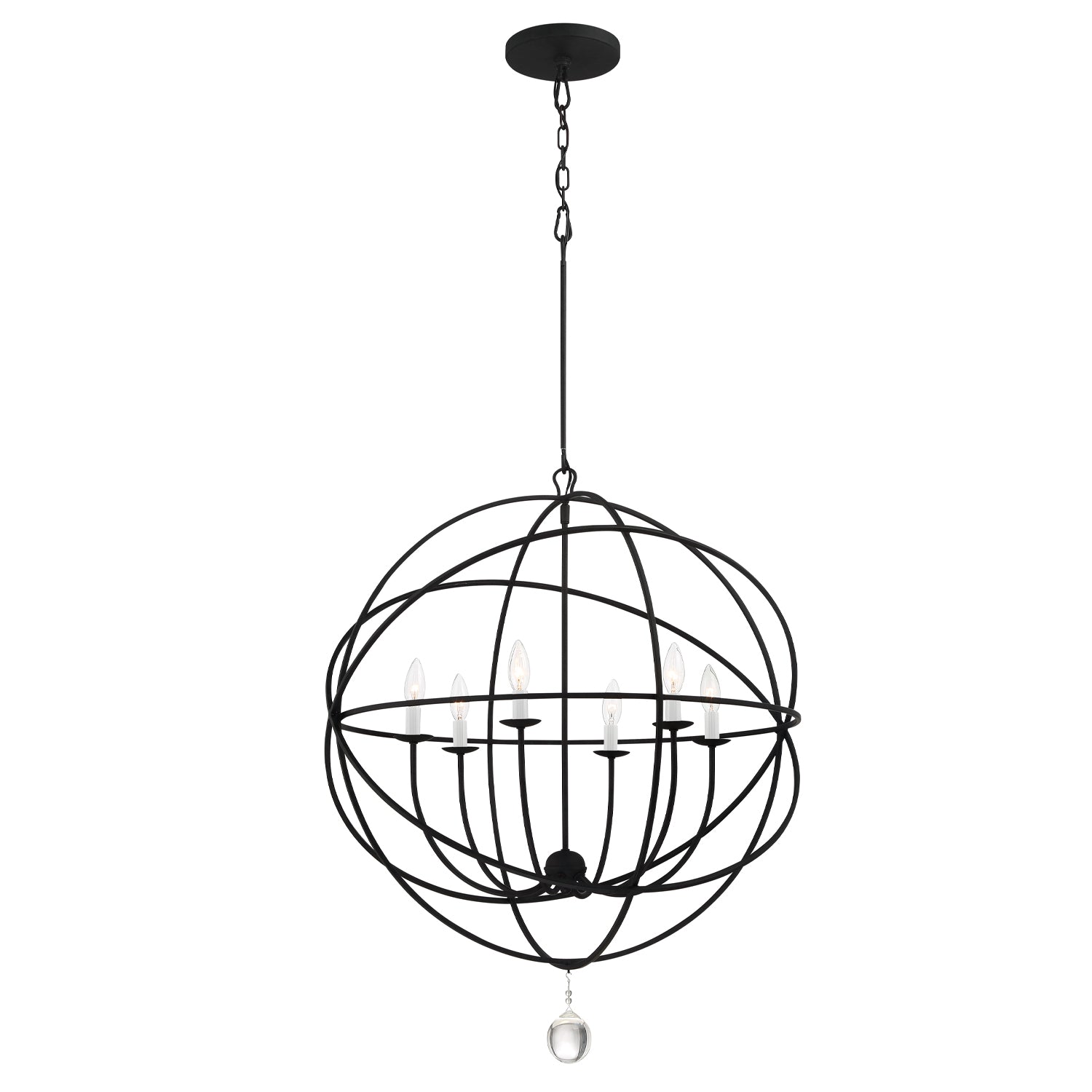 Solaris 22.5'' Black Chandelier