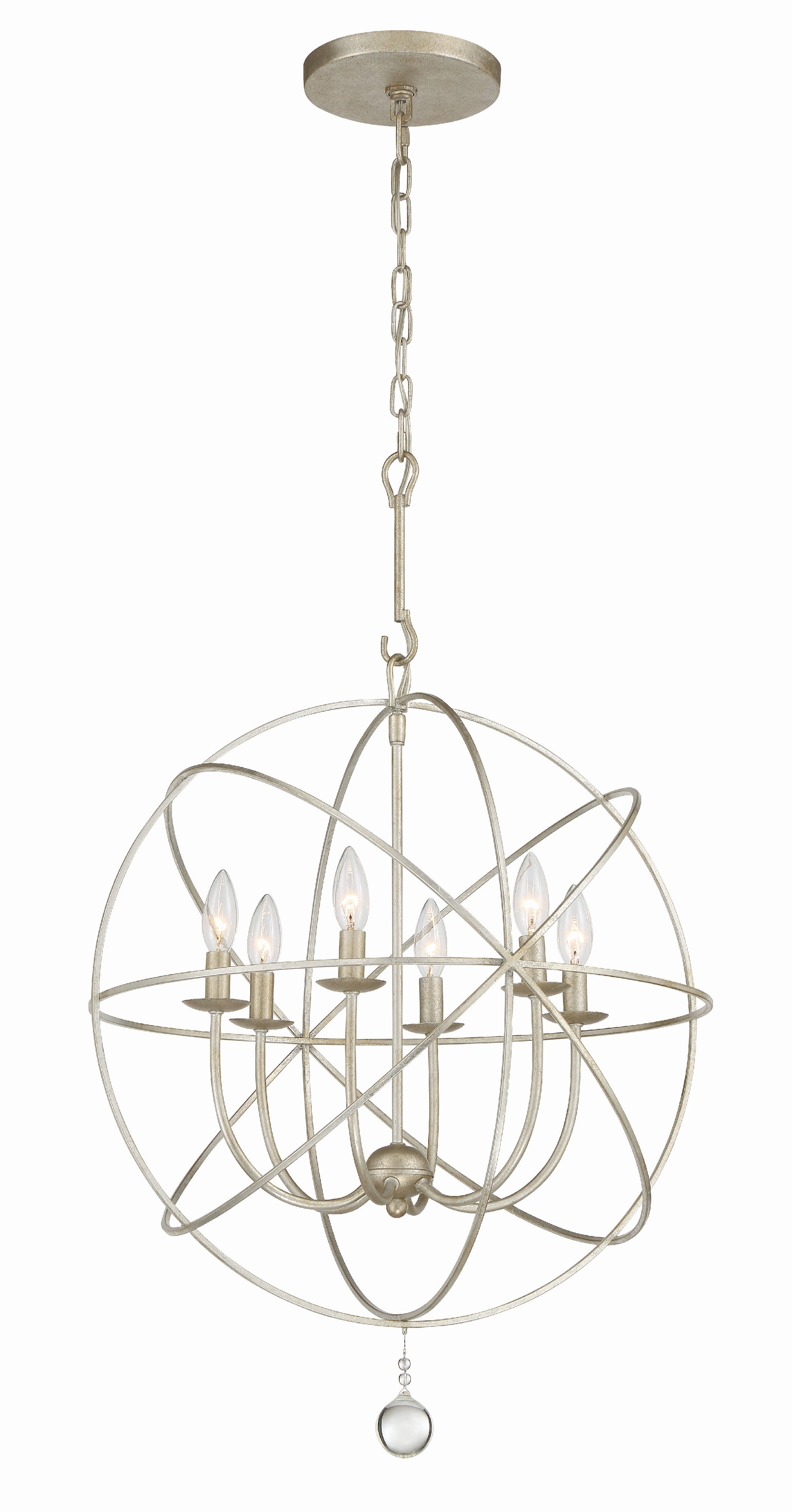 Solaris 22.5'' Olde Silver Chandelier