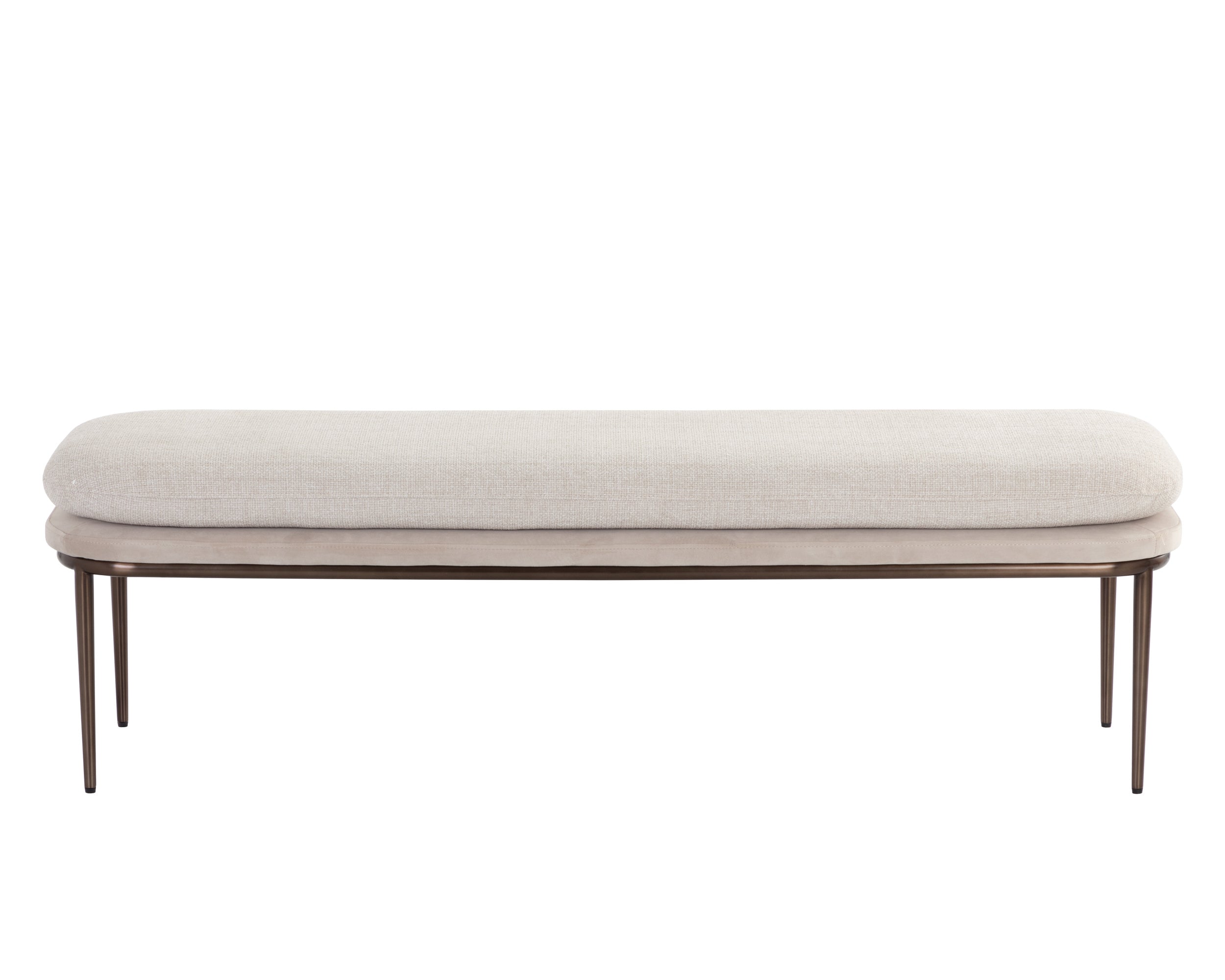 Koffi Bench - Dark Bronze - Chacha Cream / Meg Taupe