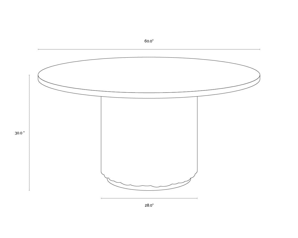 Riviera Dining Table - Round - 60"