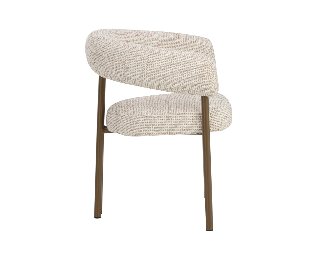 Oniva Dining Armchair - Antique Bronze - Noah Ecru