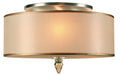 Luxo 14'' Drum Shade Antique Brass Semi Flush Mount