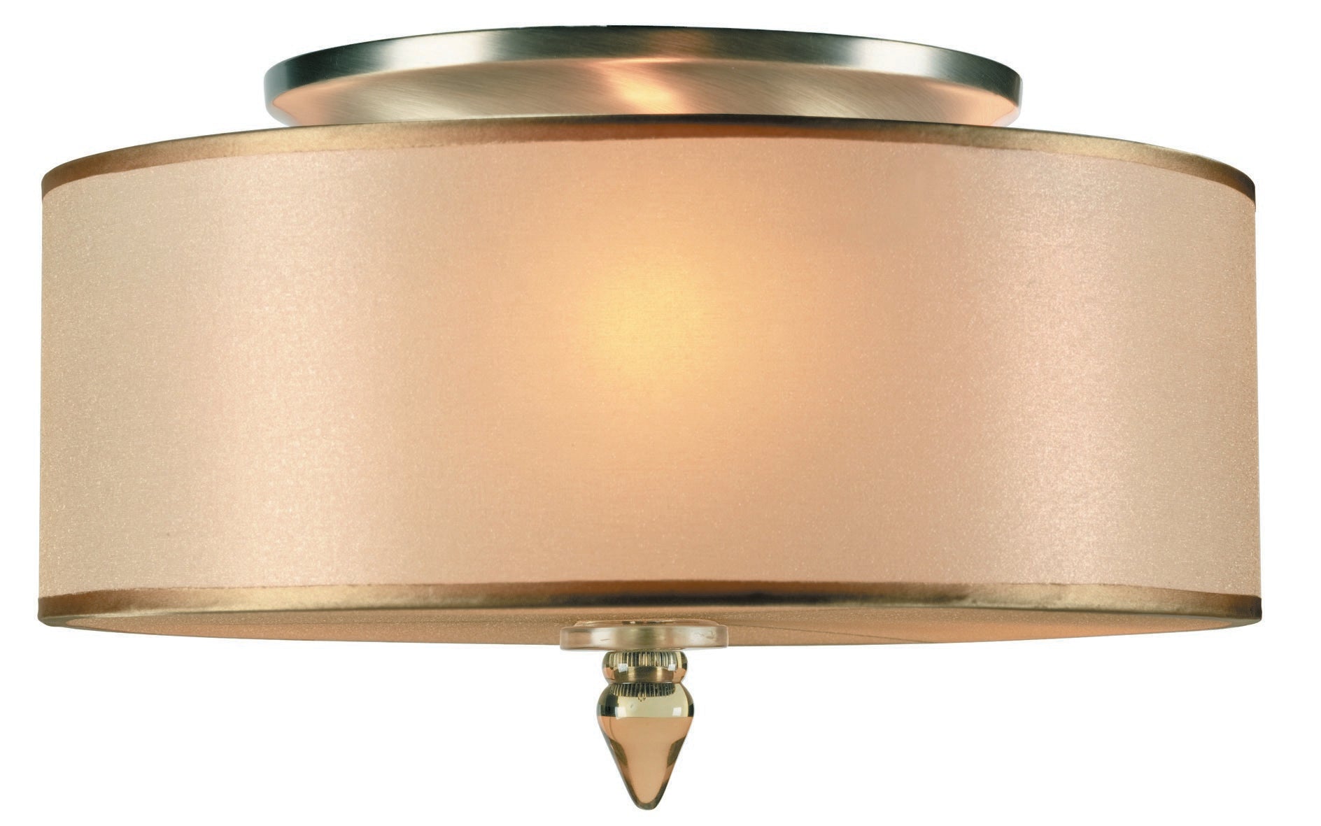 Luxo 14'' Drum Shade Antique Brass Semi Flush Mount