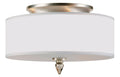 Luxo 14'' Drum Shade Satin Nickel Semi Flush Mount