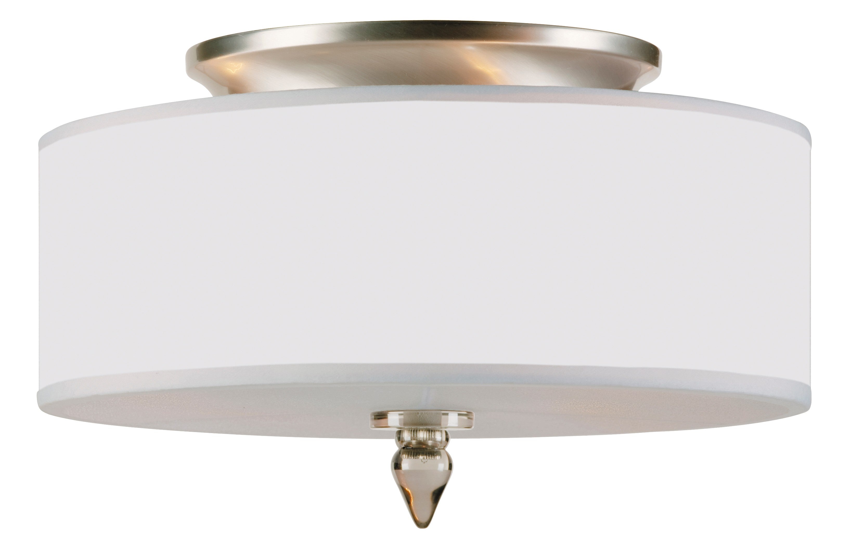 Luxo 14'' Drum Shade Satin Nickel Semi Flush Mount