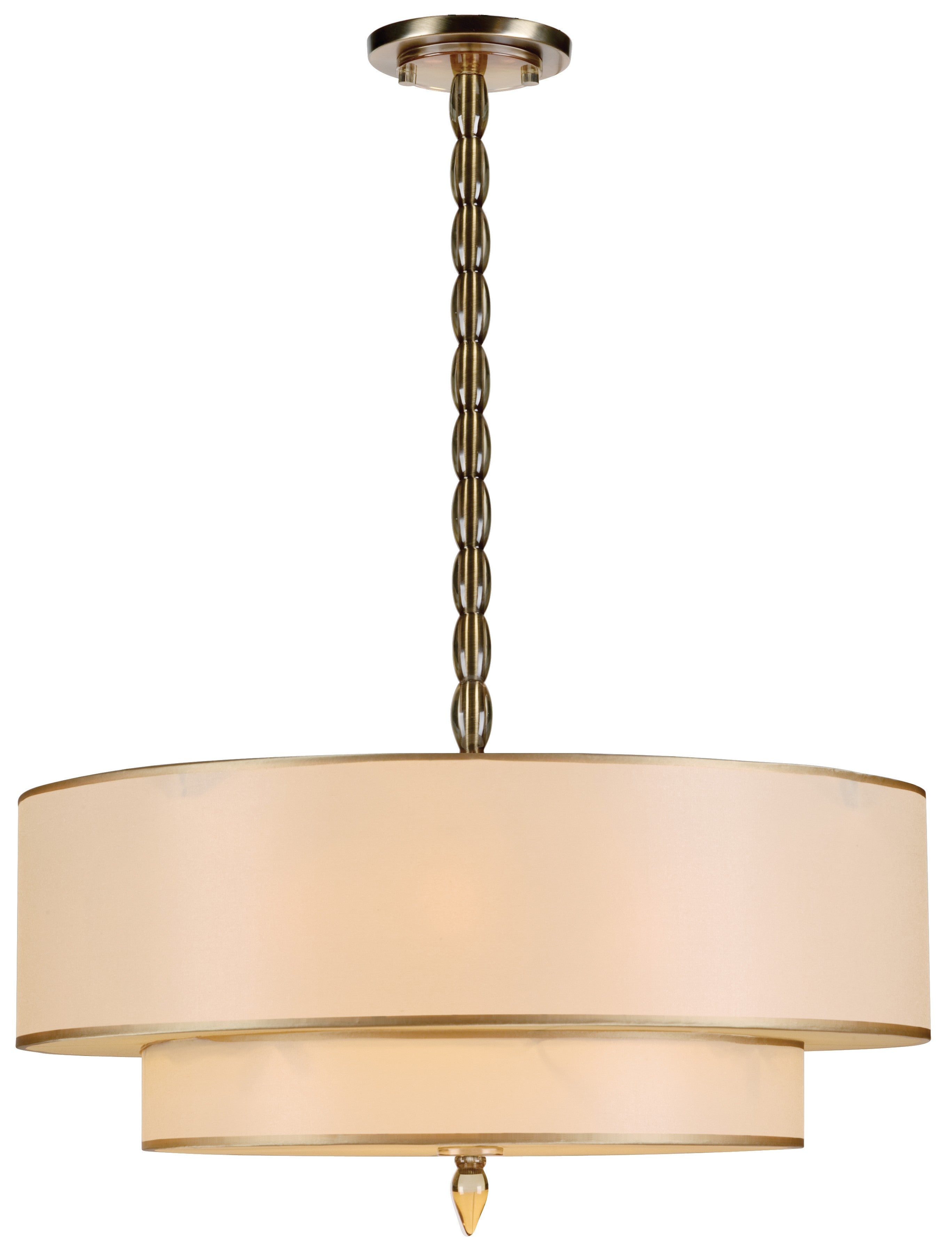 Luxo 26'' Drum Shade Antique Brass Chandelier