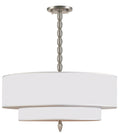 Luxo 26'' Drum Shade Satin Nickel Chandelier