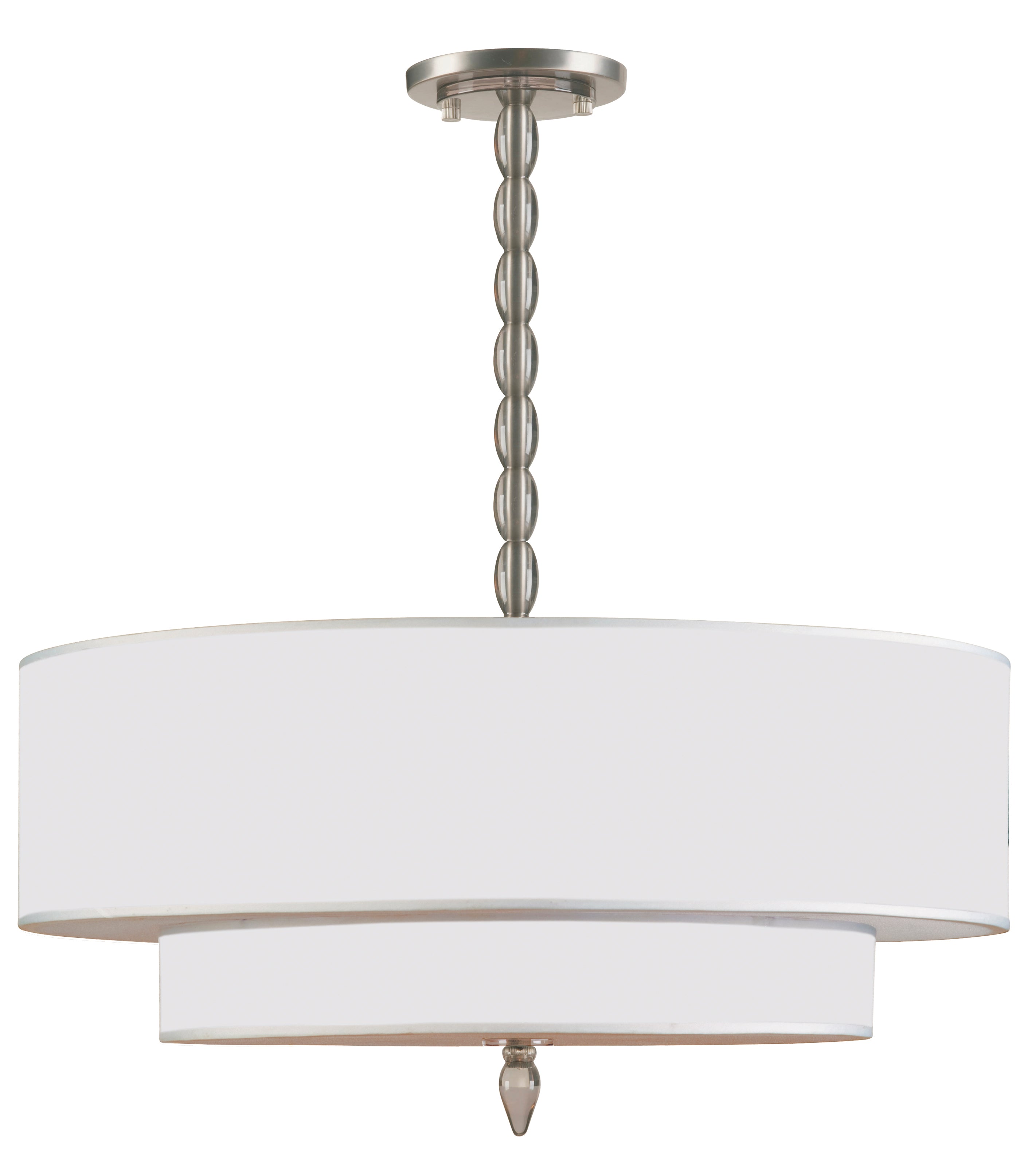 Luxo 26'' Drum Shade Satin Nickel Chandelier