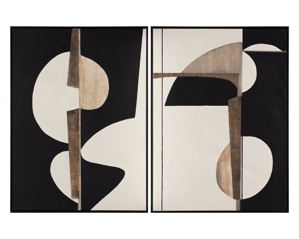 Good Neighbours (Set Of 2) - 40" X 54" - Black Floater Frame