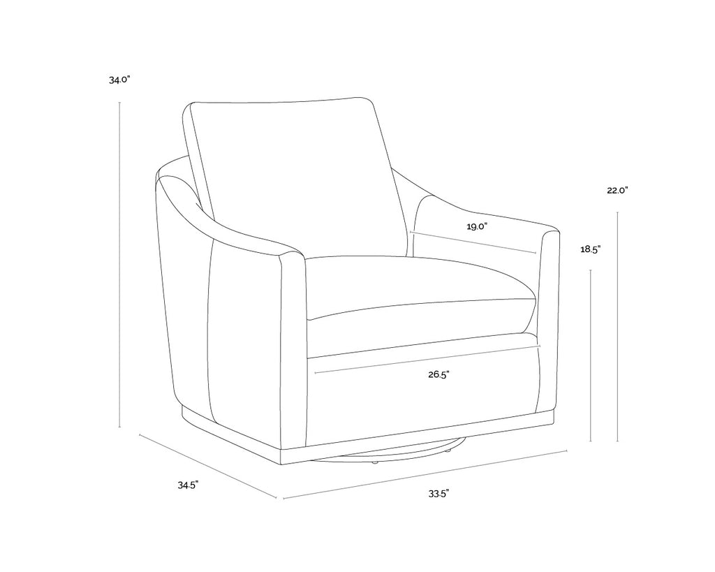 Corbin Swivel Lounge Chair - Effie Linen