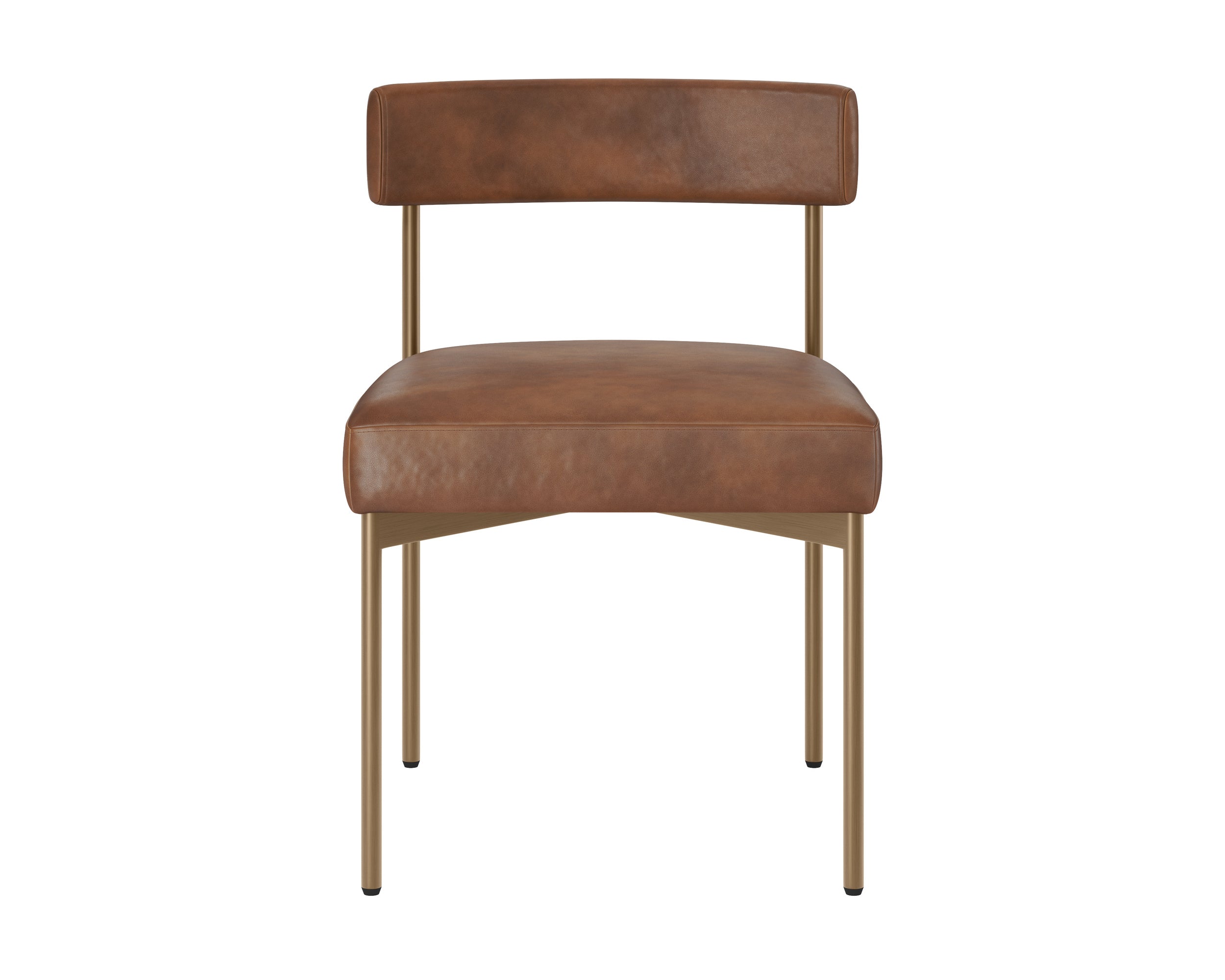 Seneca Dining Chair - Antique Brass - Bravo Cognac