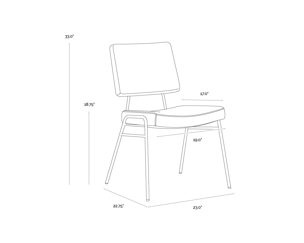 Brinley Dining Chair - Gold - Nightfall Black / Chacha Grey