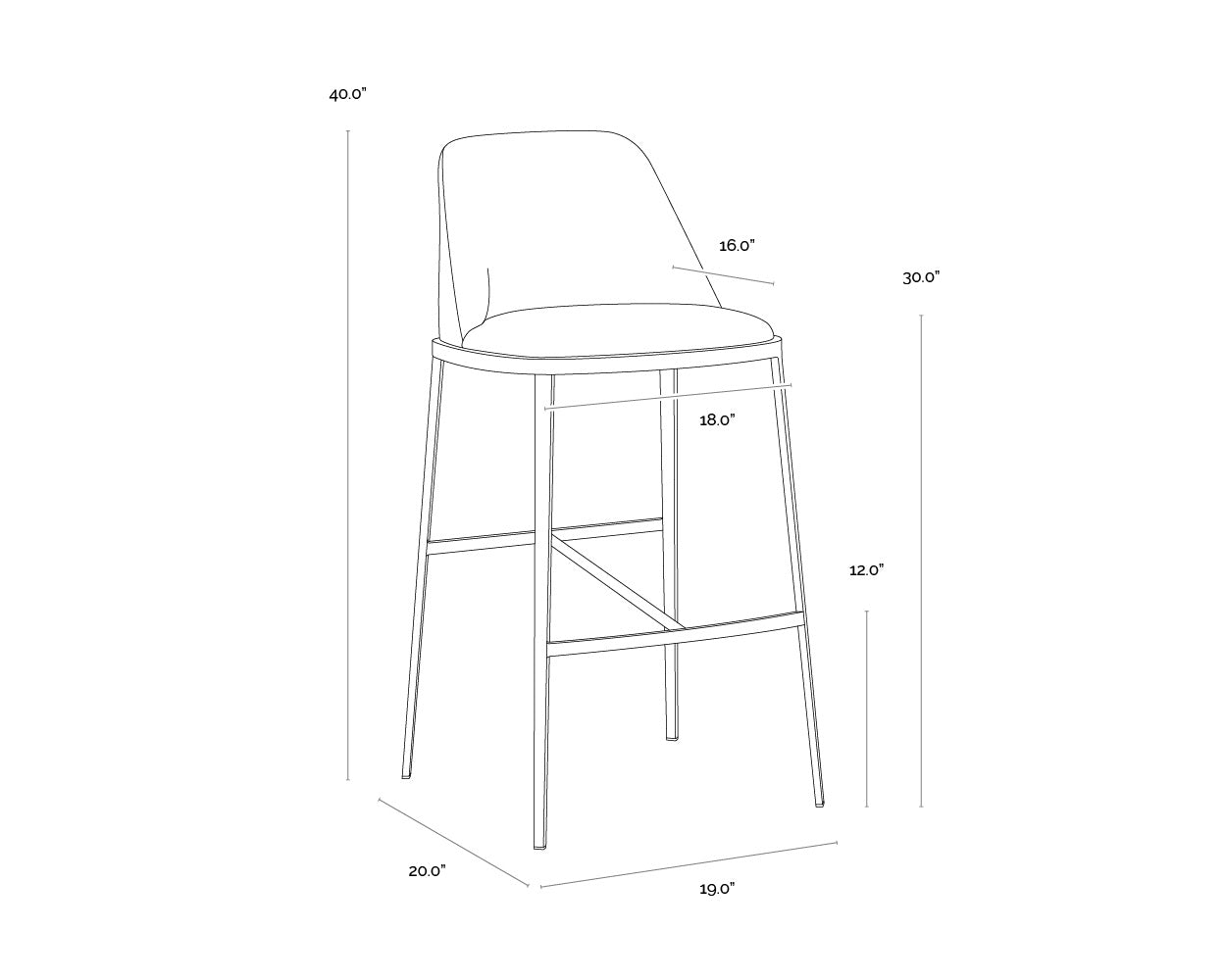 Dover Barstool - Napa Stone / Polo Club Stone