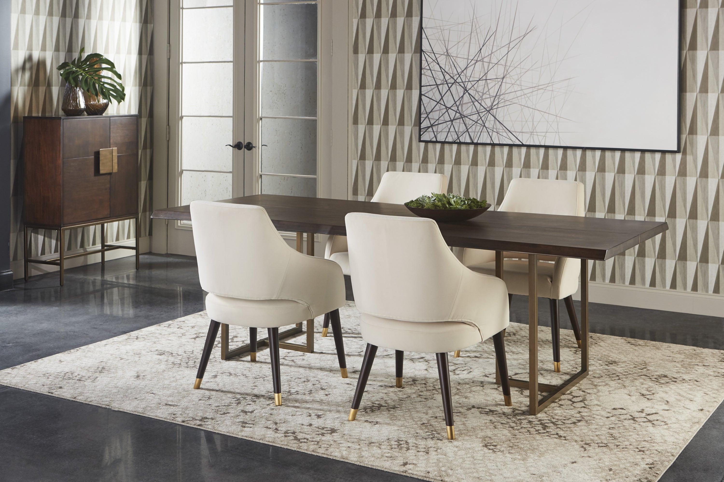 Donnelly Dining Table - Antique Brass - Dark Mango - 95"