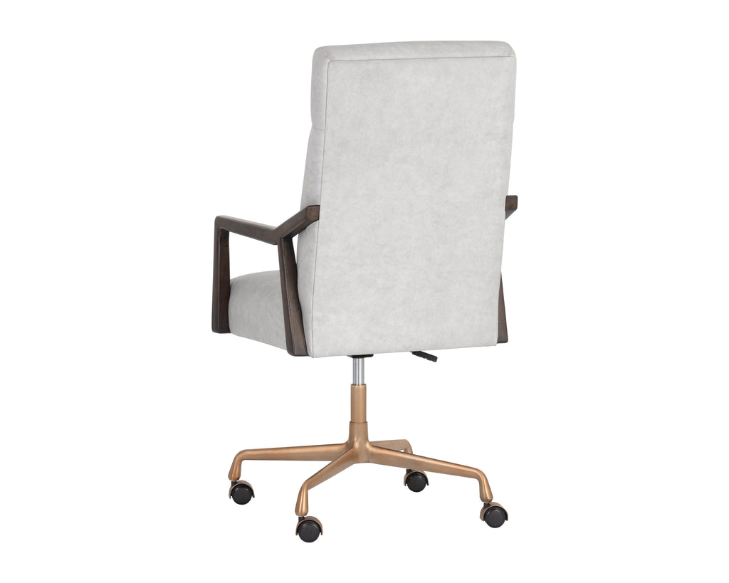 Collin Office Chair - Brown - Saloon Light Grey Leather