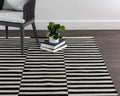 Zigby Hand-Woven Rug - Black / Ivory - 6' X 9'