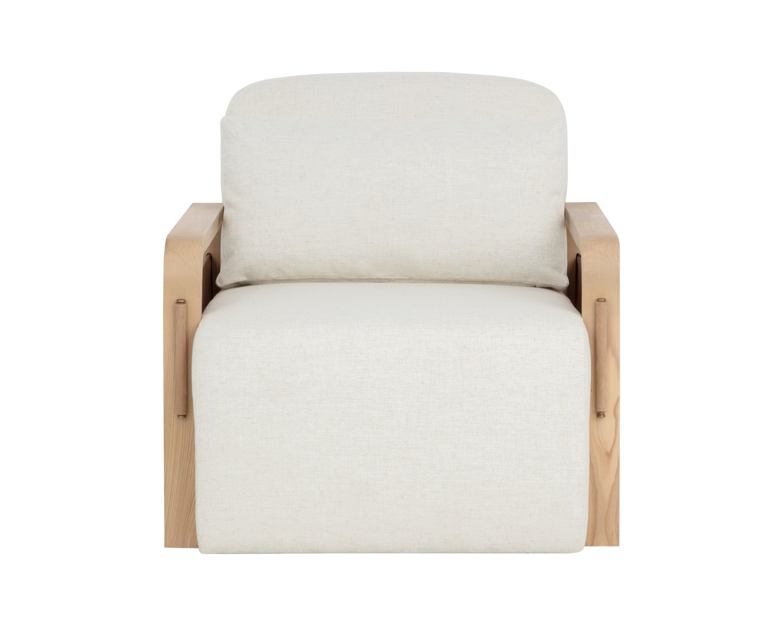 Otso Swivel Lounge Chair - Geralt Linen / Nubuck Tan Leather