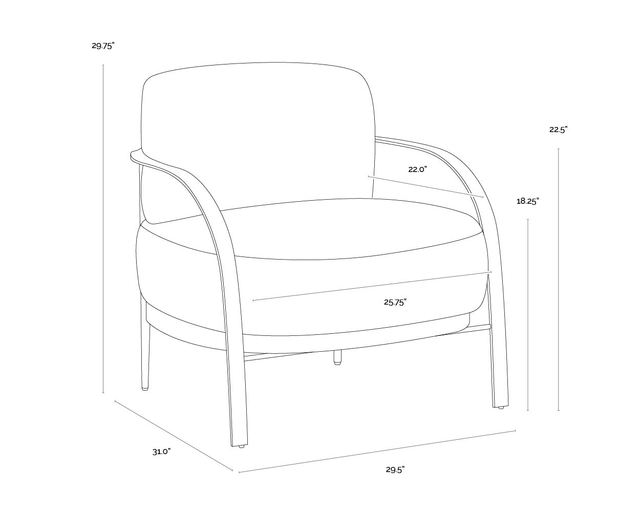 Daphne Lounge Chair - Hailey Moon