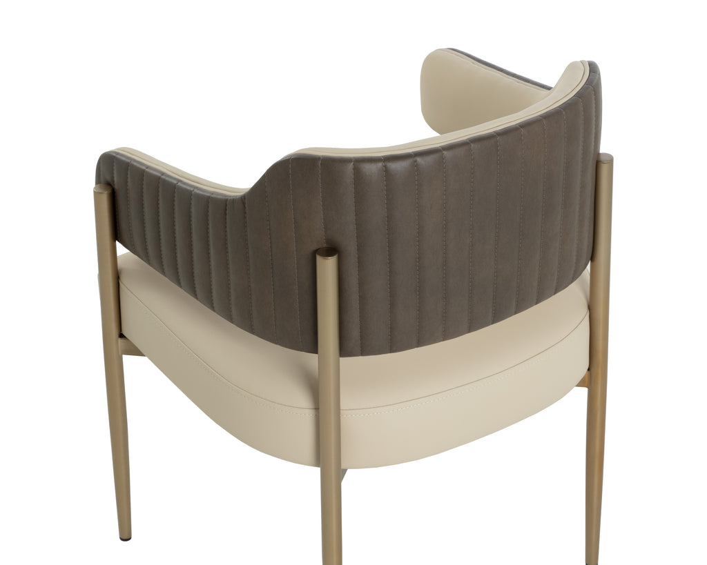 Tova Dining Armchair - Dillon Cream / Bravo Ash
