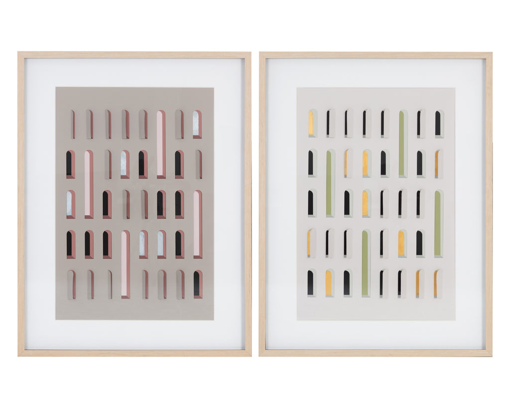 Door To Door (Set Of 2) - 36" X 49" - Natural Frame