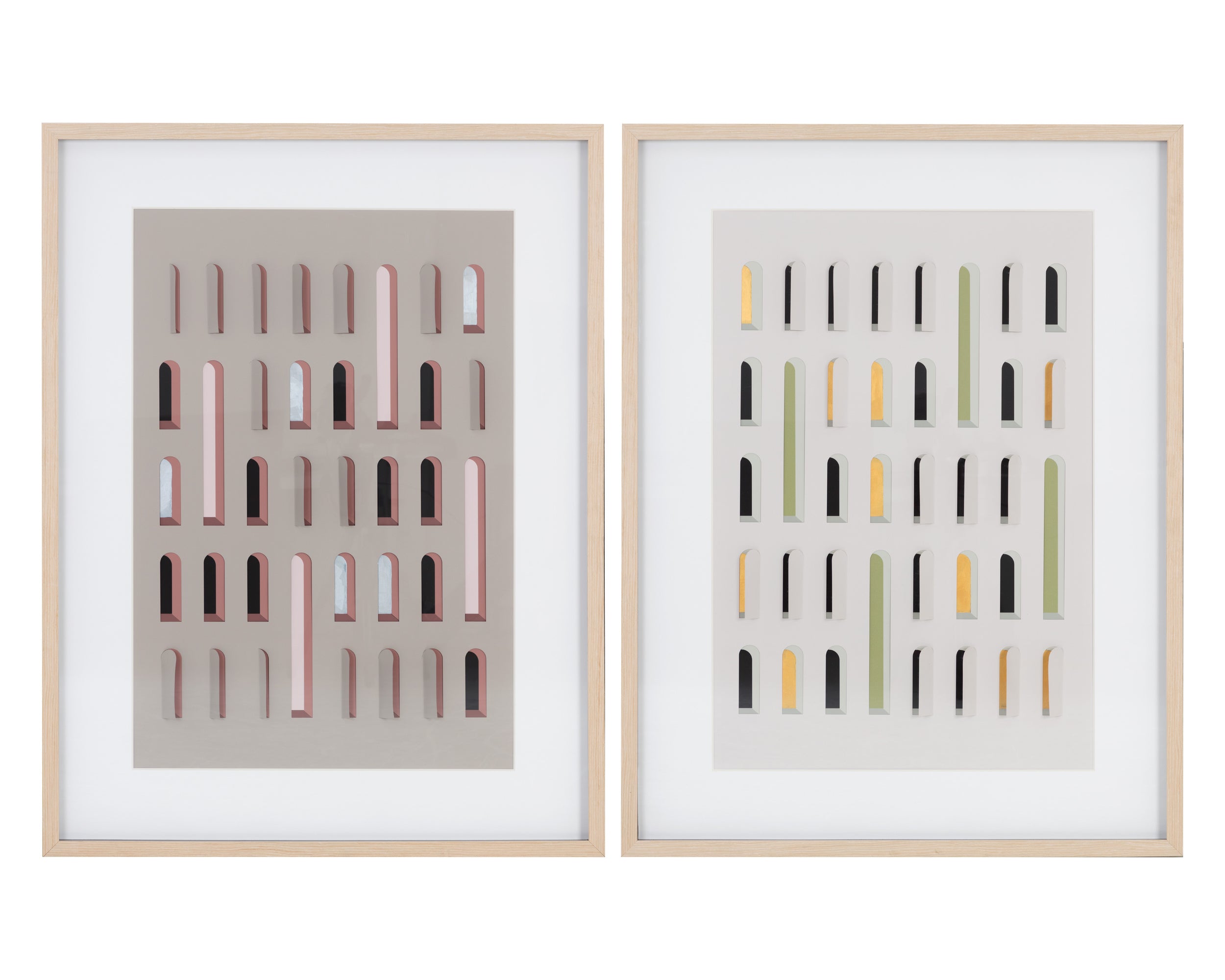 Door To Door (Set Of 2) - 36" X 49" - Natural Frame