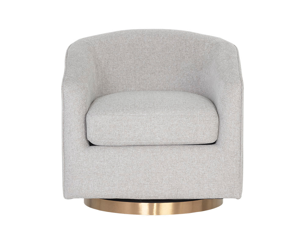 Hazel Swivel Lounge Chair - Gold - Belfast Heather Grey