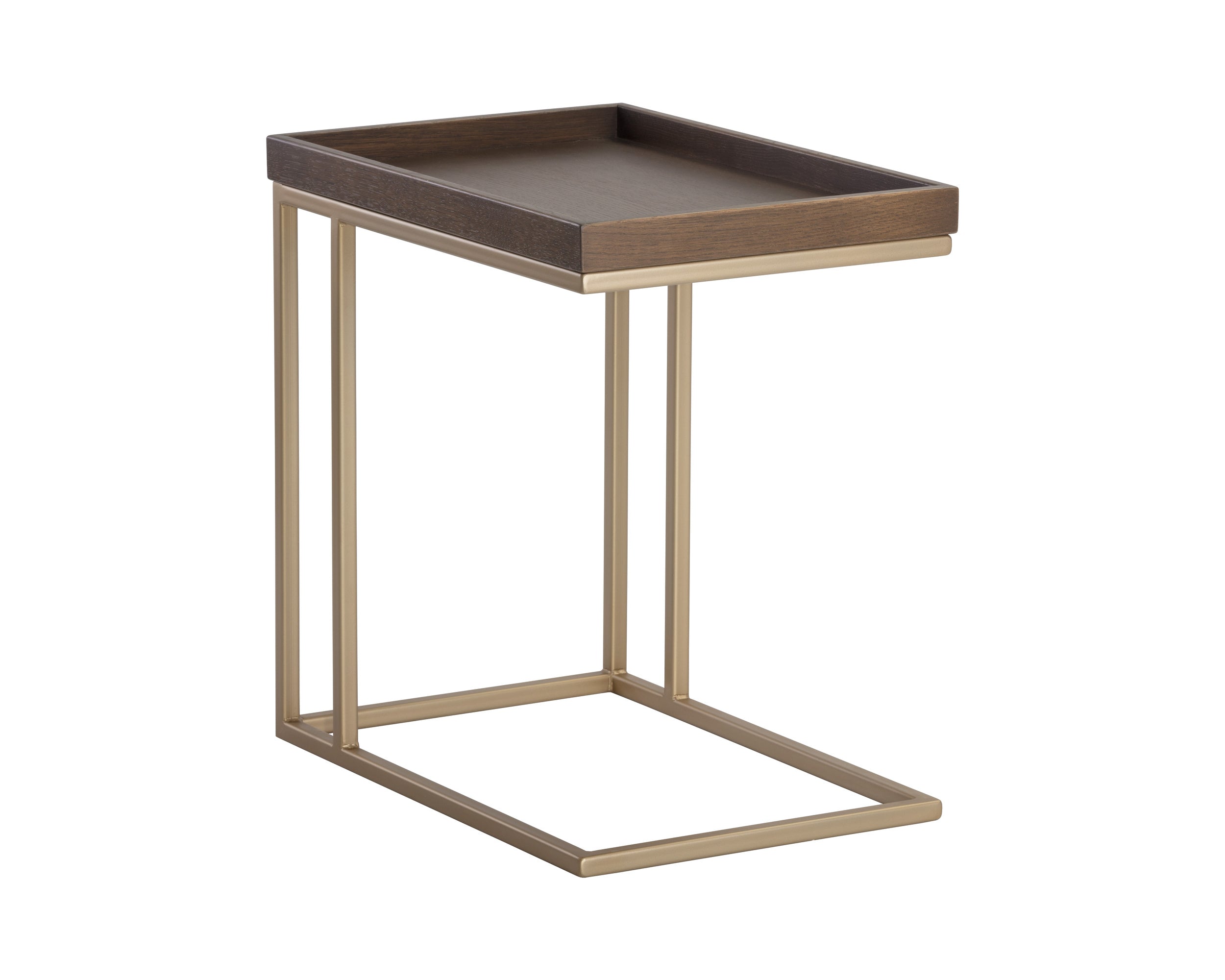 Arden C-Shaped Side Table - Gold - Raw Umber