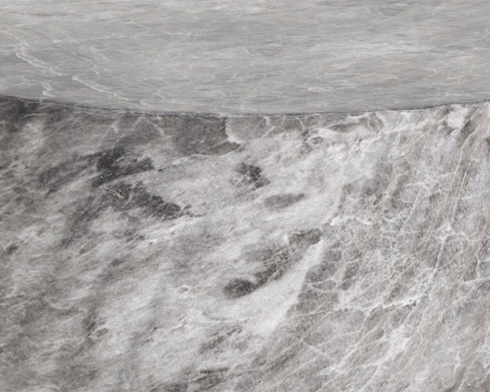 Cara End Table - Marble Look - Grey