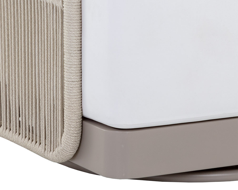 Allariz Swivel Armchair - Greige - Stinson White