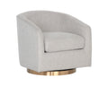 Hazel Swivel Lounge Chair - Gold - Belfast Heather Grey