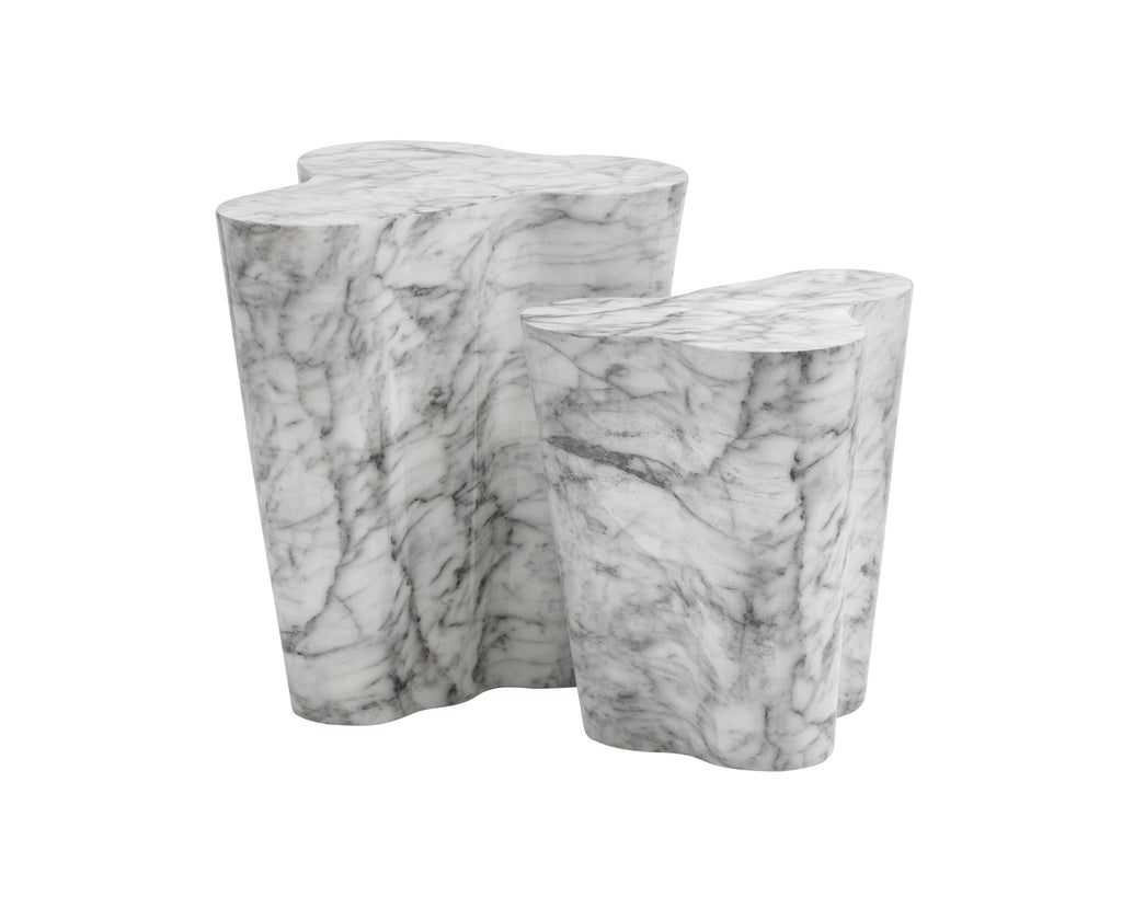 Ava Side Table - Large - Marble Look