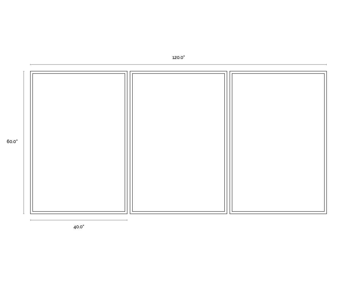 Sierra Nights (Set Of 3) - 40" X 60" - Black Frame