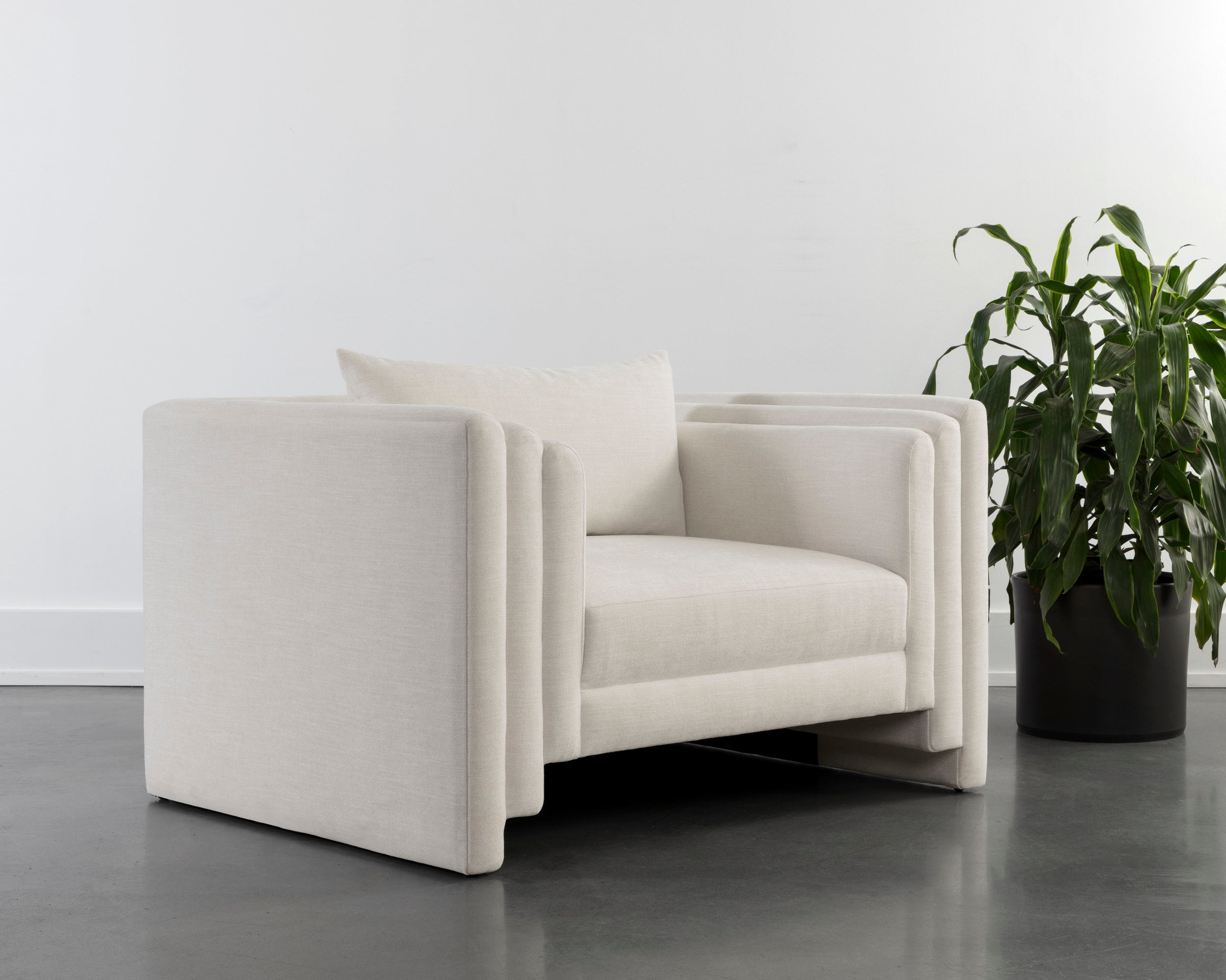 Kira Armchair - Heather Ivory Tweed