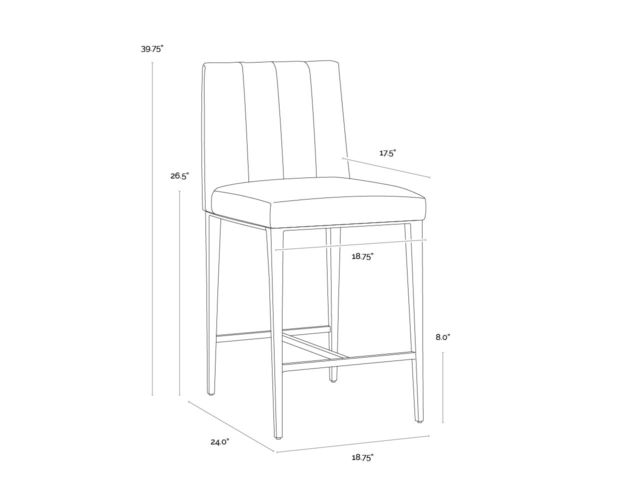 Wilbur Counter Stool - Ivanhoe Mineral