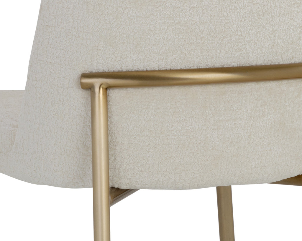 Zeke Counter Stool - Antique Brass - Bergen Ivory
