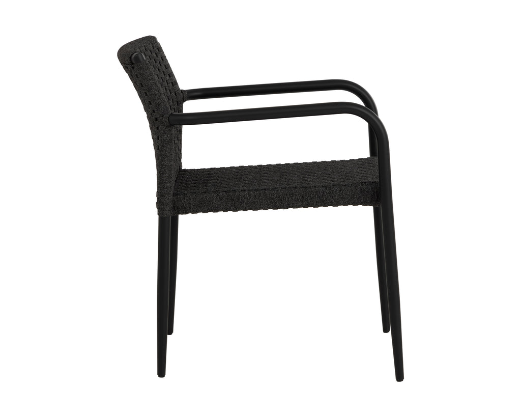 Casella Stackable Dining Armchair - Black - Dark Grey
