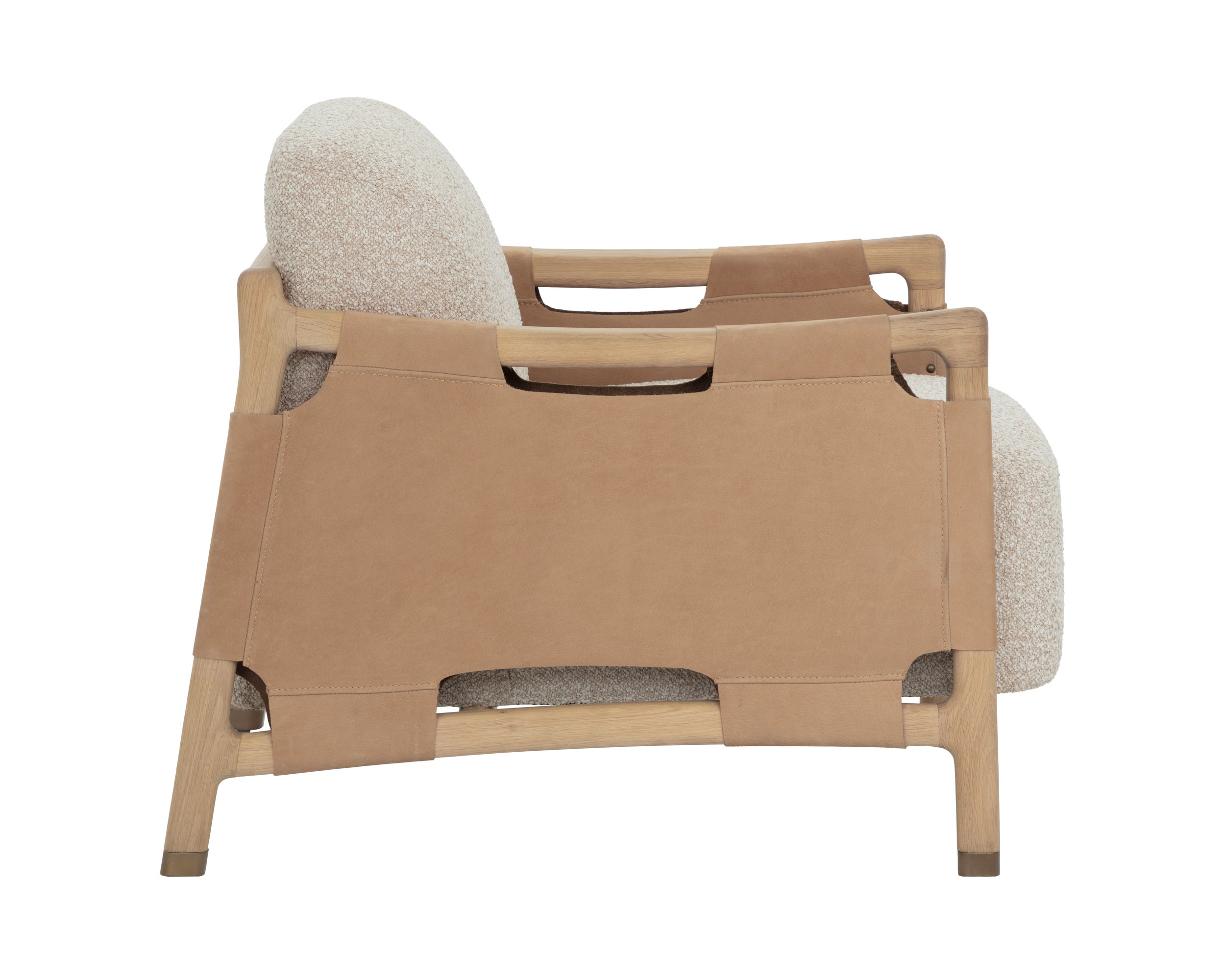 Calloway Lounge Chair - Light Oak - Santa Cruz Oatmeal / Nubuck Tan Leather