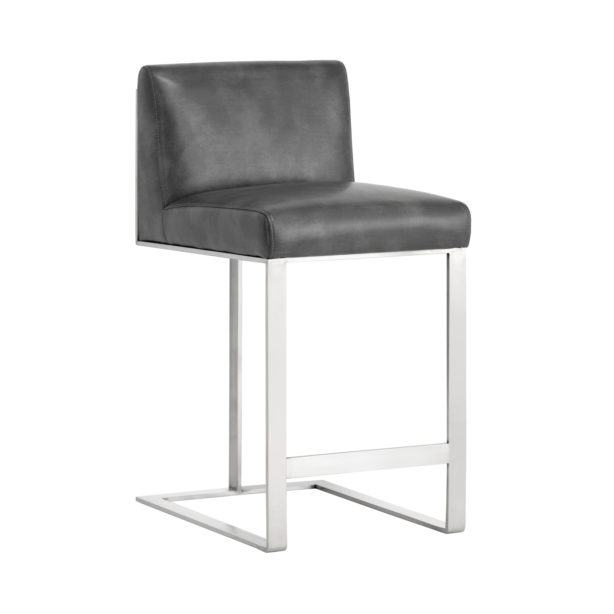 Dean Counter Stool - Stainless Steel - Cantina Magnetite
