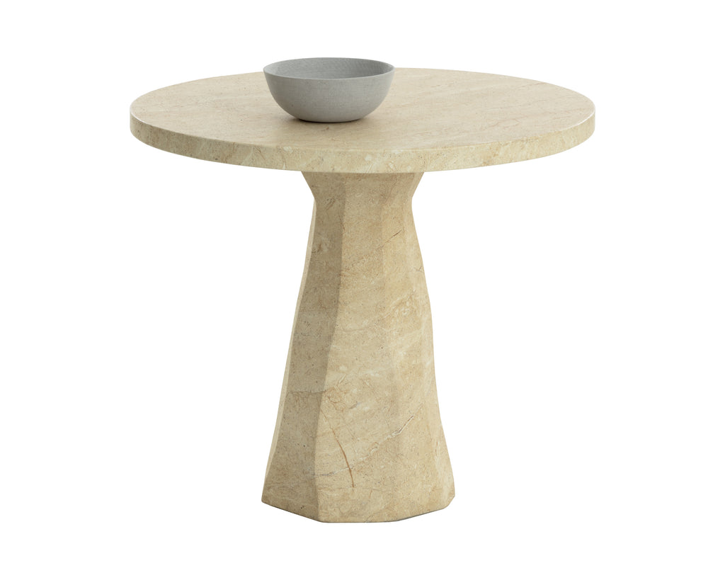Kliff Bistro Table - Travertine Look - Natural