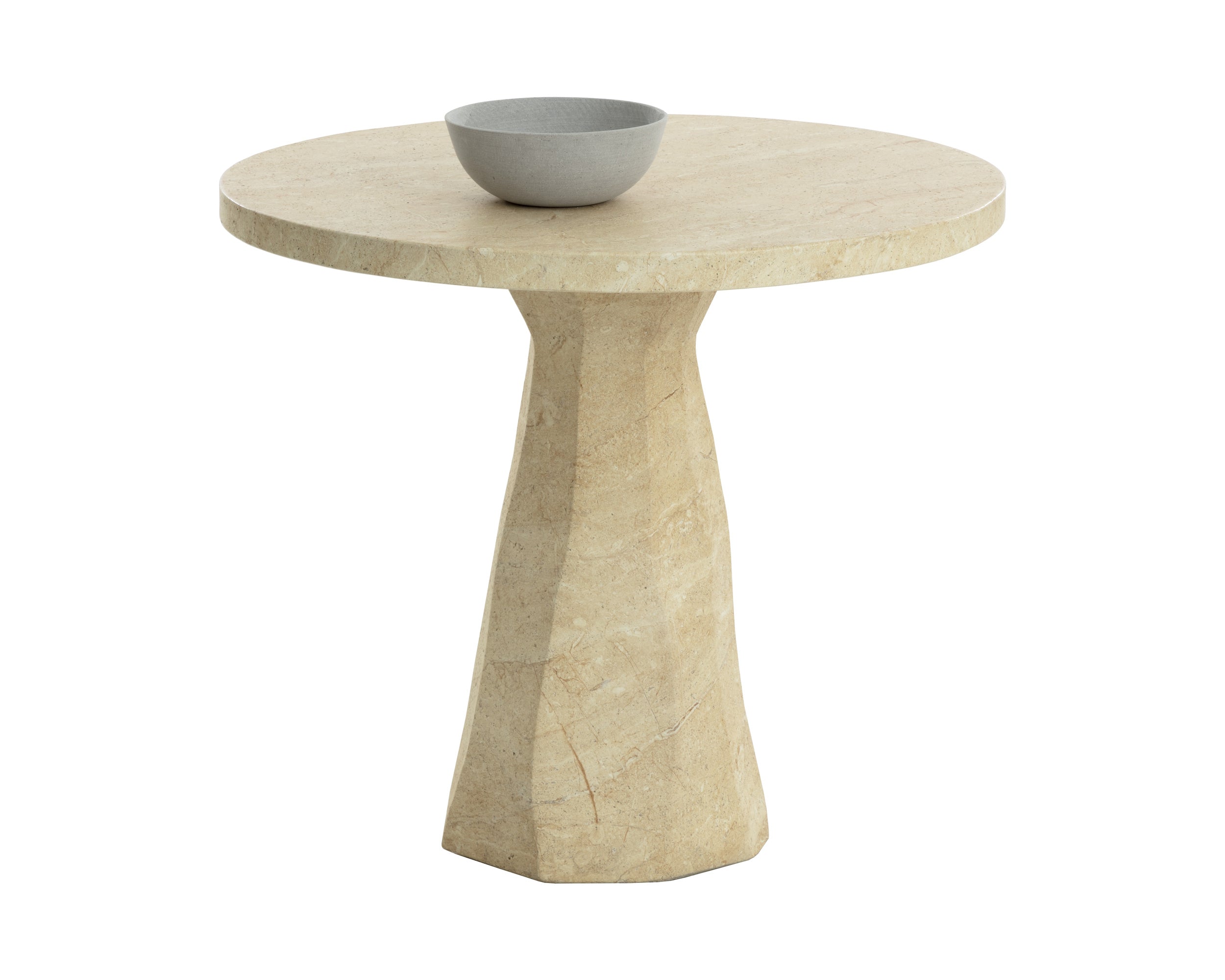 Kliff Bistro Table - Travertine Look - Natural