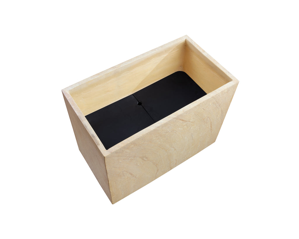 Leilani Planter - Medium - Travertine Look - Natural